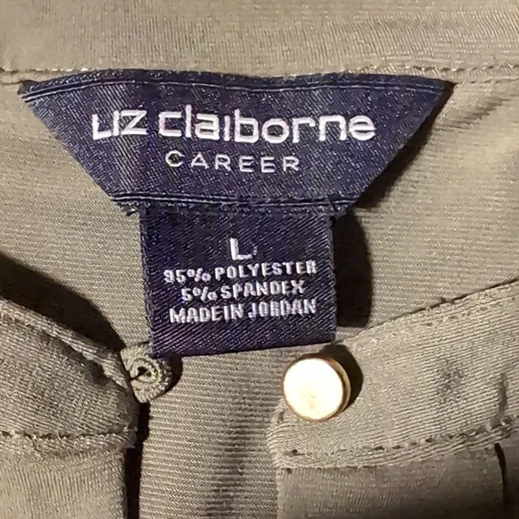 2/$10 Liz Claiborne olive green top - Picture 2 of 3